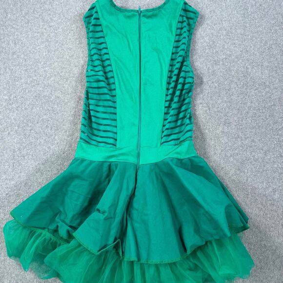 Kelle Green Leotard Dance Costume Size Small Adult Tulle Sleeveless Recital - Picture 8 of 9